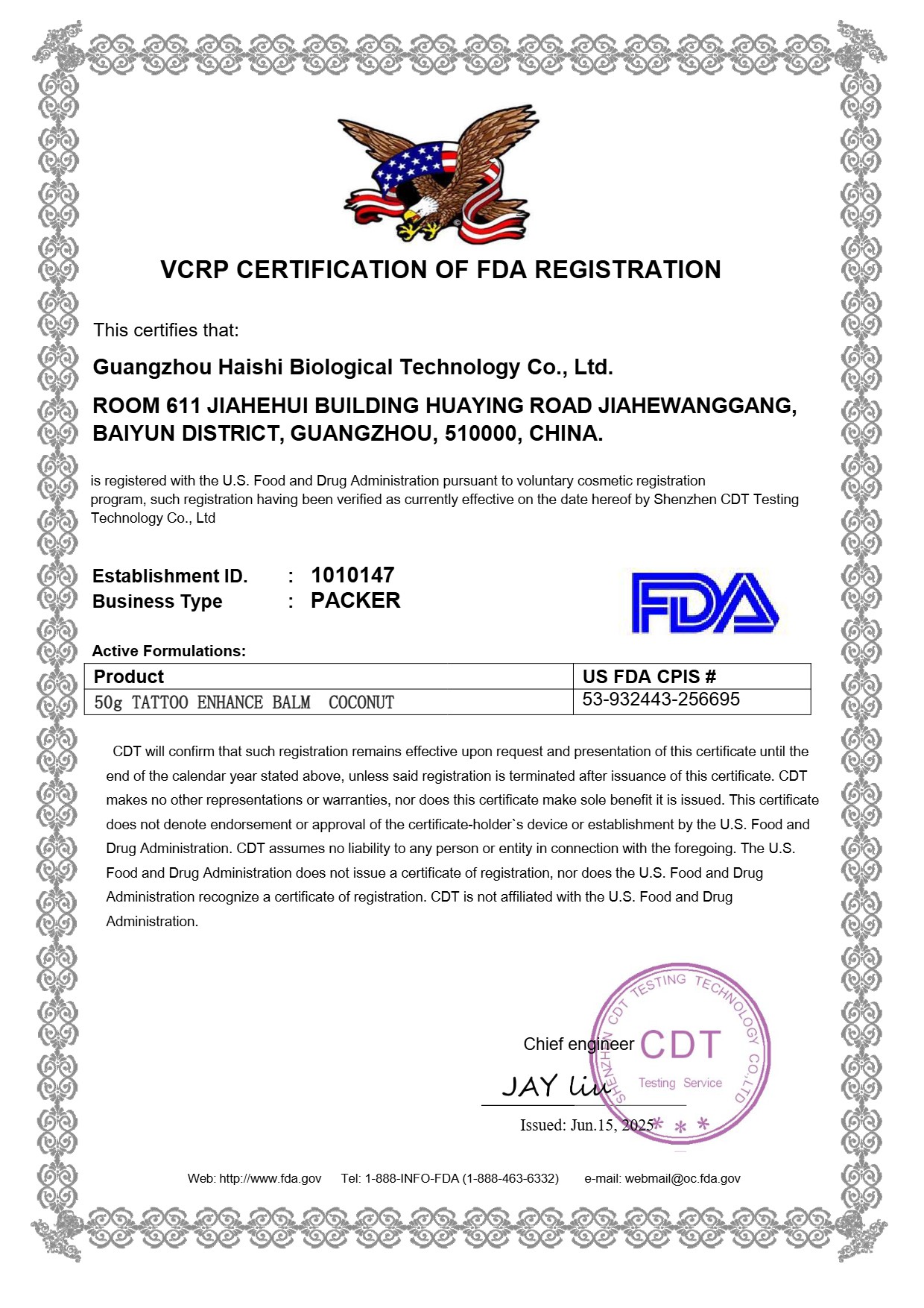 Halal Foundation Center Certificate