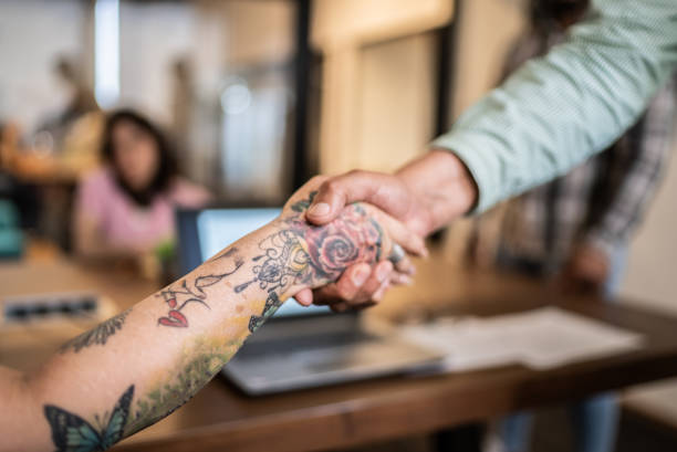 Handshake between business person at work